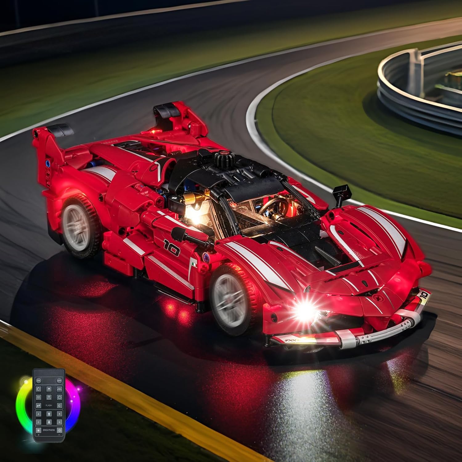 Light kit Compatible with Lego 42212 Ferrari FXX K - No Model Only Light, LED Lighting Accessories Compatible with Lego Technic 42212 (RC Version)