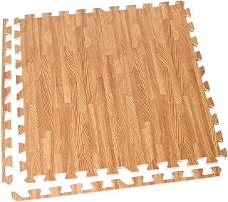 Acan Tradineur - Pack de 4 baldosas de Goma eva, Grosor de 1 cm, Esterilla, Puzzle para Suelo de Gimnasio, Fitness, Yoga, Alfombrilla de protección Espuma (Imitación Madera, 62 x 62 cm)