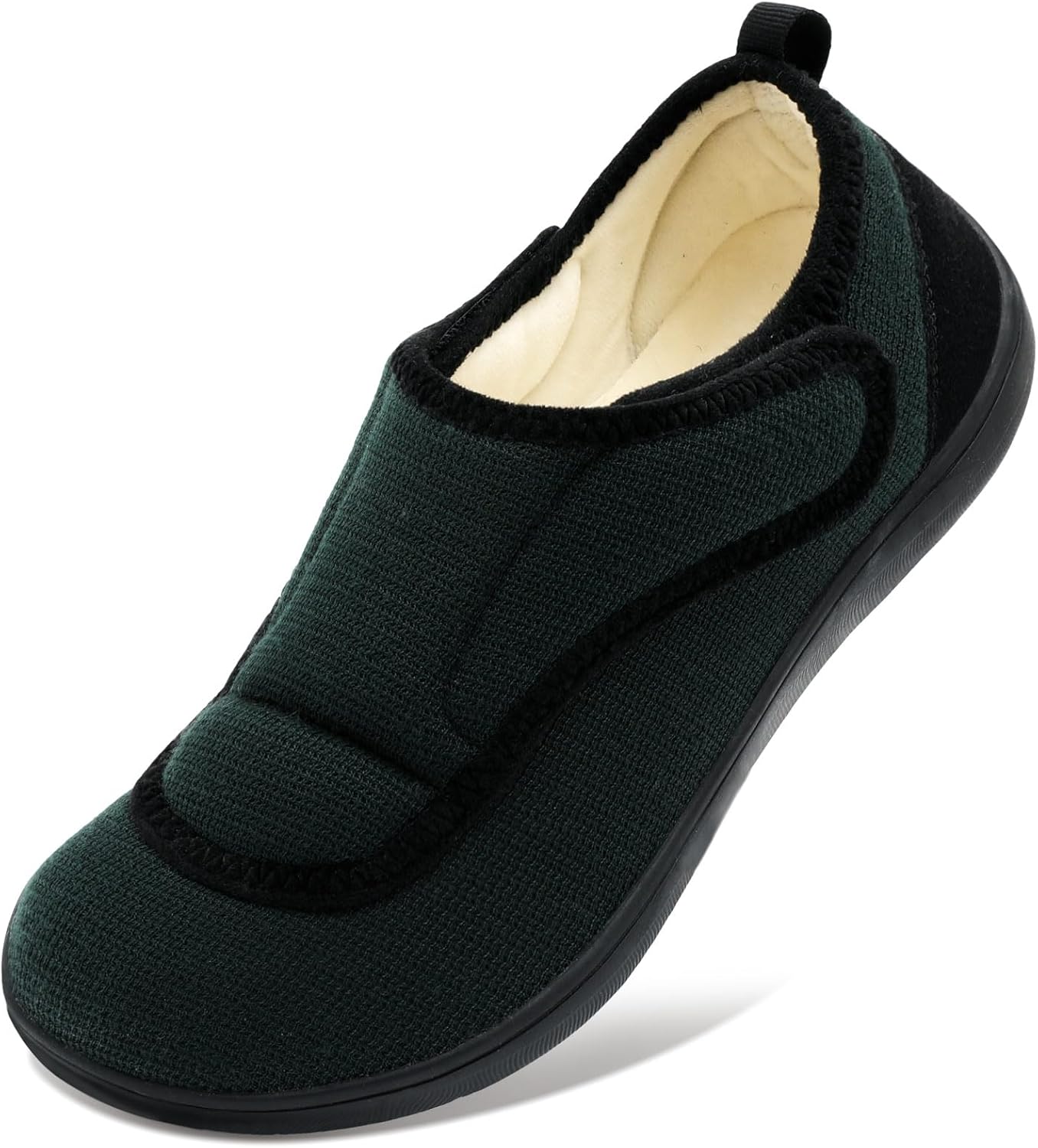 Mens Wide Slippers Comfy Diabetic Orthopedic Shoes Adjustable House Slippers Swollen Feet Walking Shoes