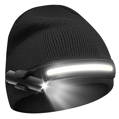 Rotibox Headlamp Beanie with Light Camping Accessories Gear Head Light