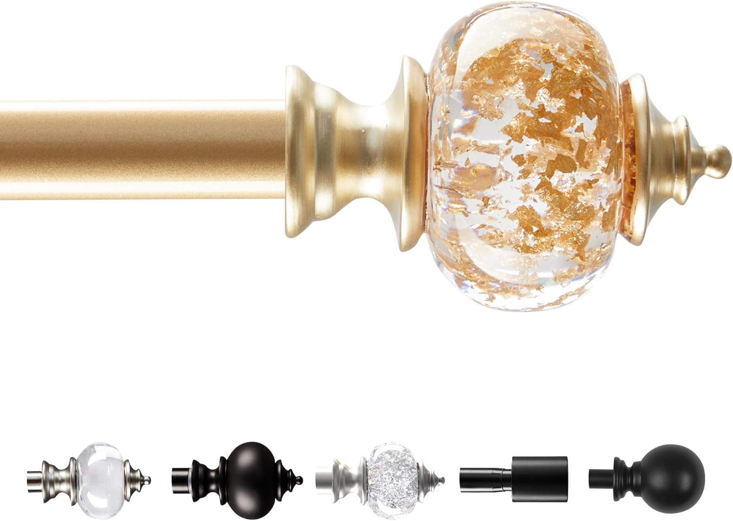 Deconovo Christmas Kitchen Tier Curtains, 25x30 Inch, 2 Panels with Adjustable Curtain Rod 48"-84", Gold, Set of 1