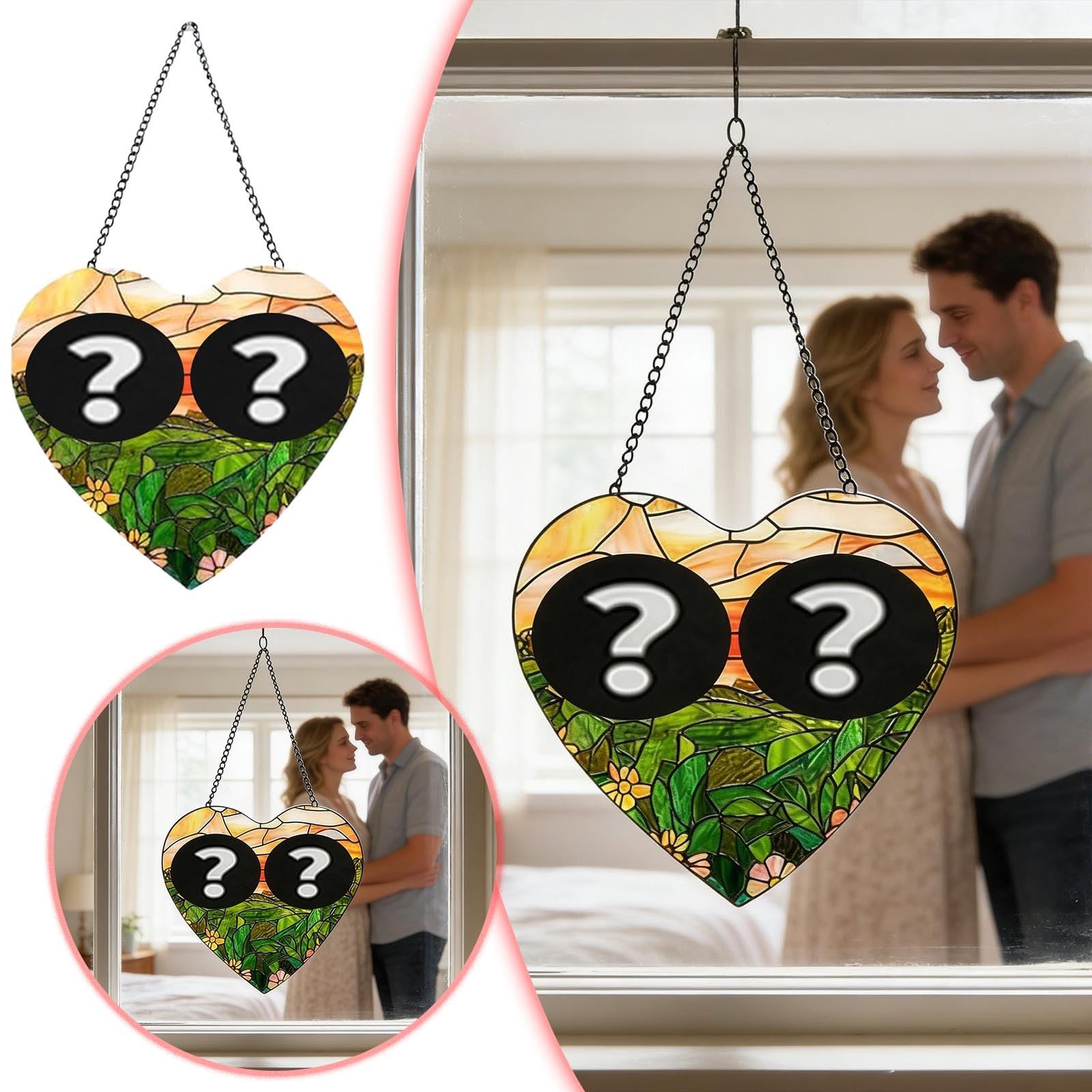 Colgante de acrílico personalizado de colores para parejas, fotos familiares, parasol, foto personalizada, artículos de pareja de cumpleaños 062084