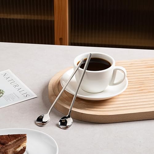 Miniatura 51 de Sweejar - 12 cucharas de café doradas, cuchara de café espresso de acero inoxidable 18/8, mini cucharas de té Vogue de 5.2 pulgadas, cuchara Dorado