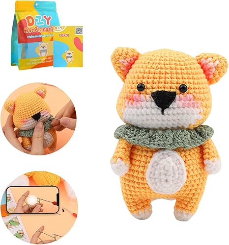 MXCAZAOU Kit de ganchillo para principiantes, kit de ganchillo para adultos con tutoriales en video paso a paso y tutorial en papel, manualidades