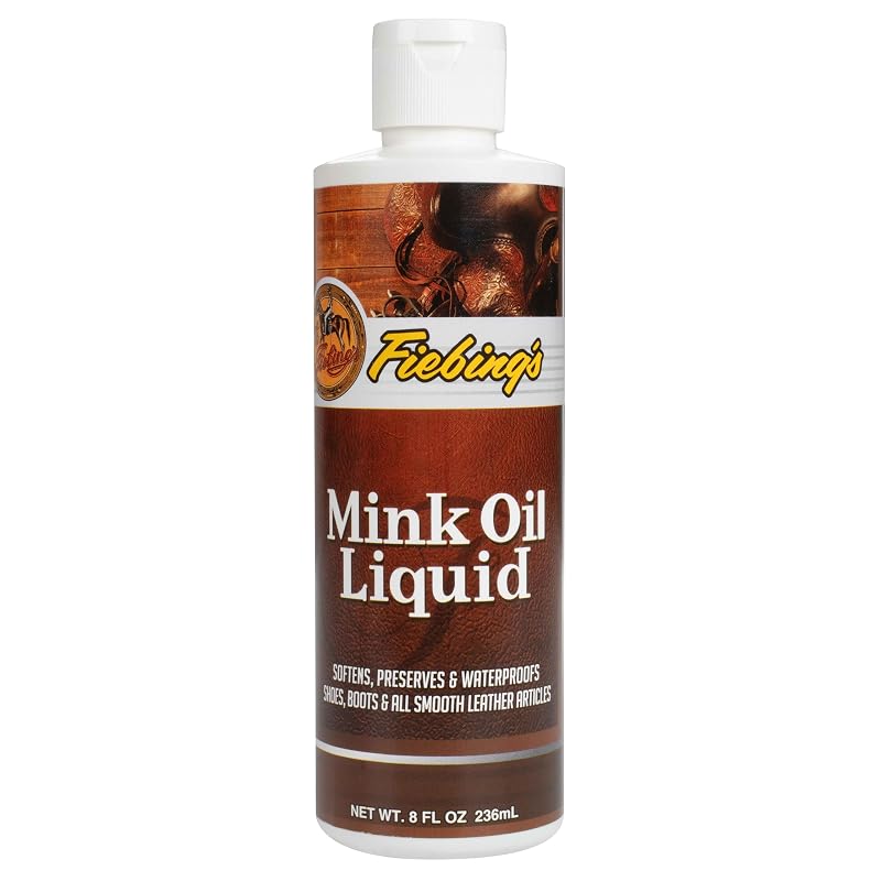 Fiebing's Óleo de Vison Líquido para Couro e Vinil 237 mL – Condicionador para Botas, Sapatos, Bolsas e Estofados