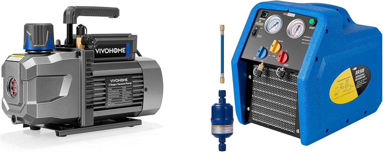 Bomba de vacío HVAC VIVOHOME 3/4 HP 7.2 CFM 2 etapas A2L