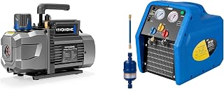 VIVOHOME 3/4 HP 7.2 CFM 2 Stage A2L HVAC Vacuum Pump, Sparkless Motor for R32 R1234yf R454B R134a R22 R410a Systems 1 HP Dual Cylinder Portable Refrigerant Recovery Machine R32 R1234yf