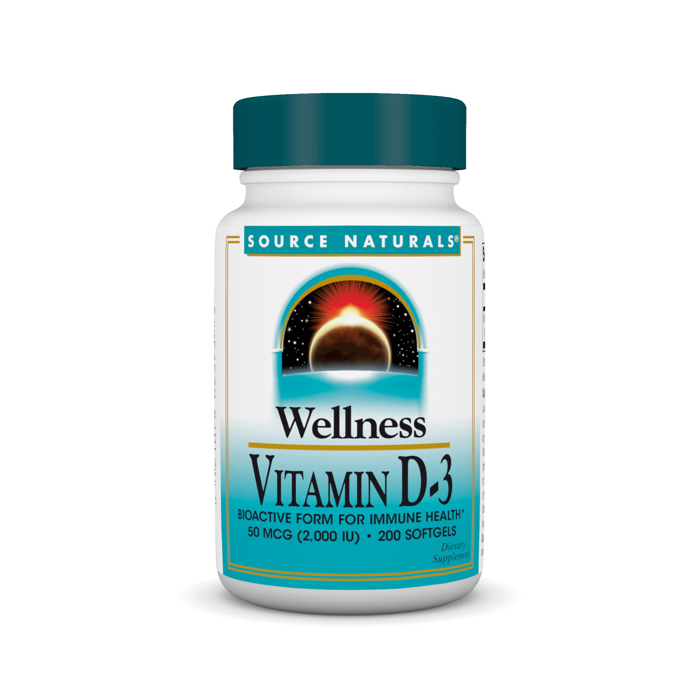 Wellness Vitamin D-3 2000 iu Bioactive Form for Immune Health* - 200 Softgels