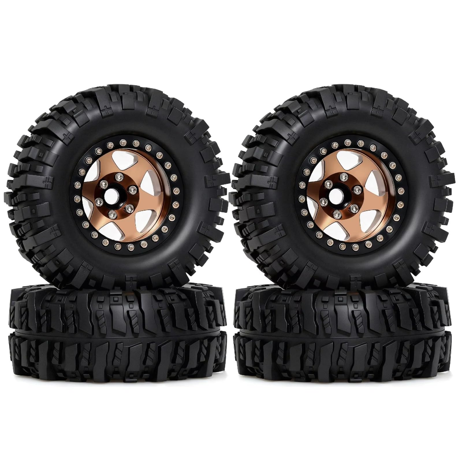 Compatibile Con Traxxas Per TRX4 D90 Per Axial Per SCX10 II III 1/10 RC Ricambi Auto Accessori 95mm 1.9 "Beadlock Wheel Rim E Set Di Pneumatici RC Ruote Gomma