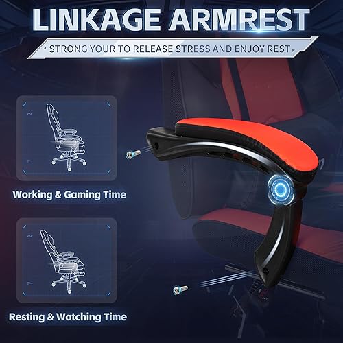 Miniatura 5 de Sillas para juegos de computadora, silla de juegos con silla giratoria para videojuegos para videojuegos, color rojo