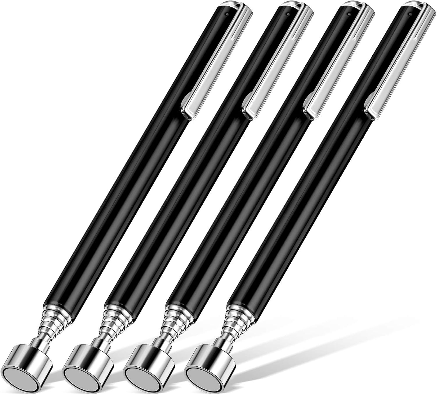 4 Pieces Magnetic Telescoping Pick-Up Tool 3 Lb Pocket Magnetic Pickup Tools 25 Inch Telescoping Magnet Stick Gadget for Men Suitable for Birthday Fathers Day and Christmas (Black)