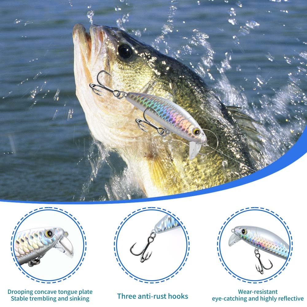 1 Pieza Señuelos De Pesca Que Se Hunden, Señuelos Pesca, 7.5G Plantillas De Cebos De Pescado Giratorios Duros De Metal Para Perca De Trucha Lucio De Lubina De Salmón