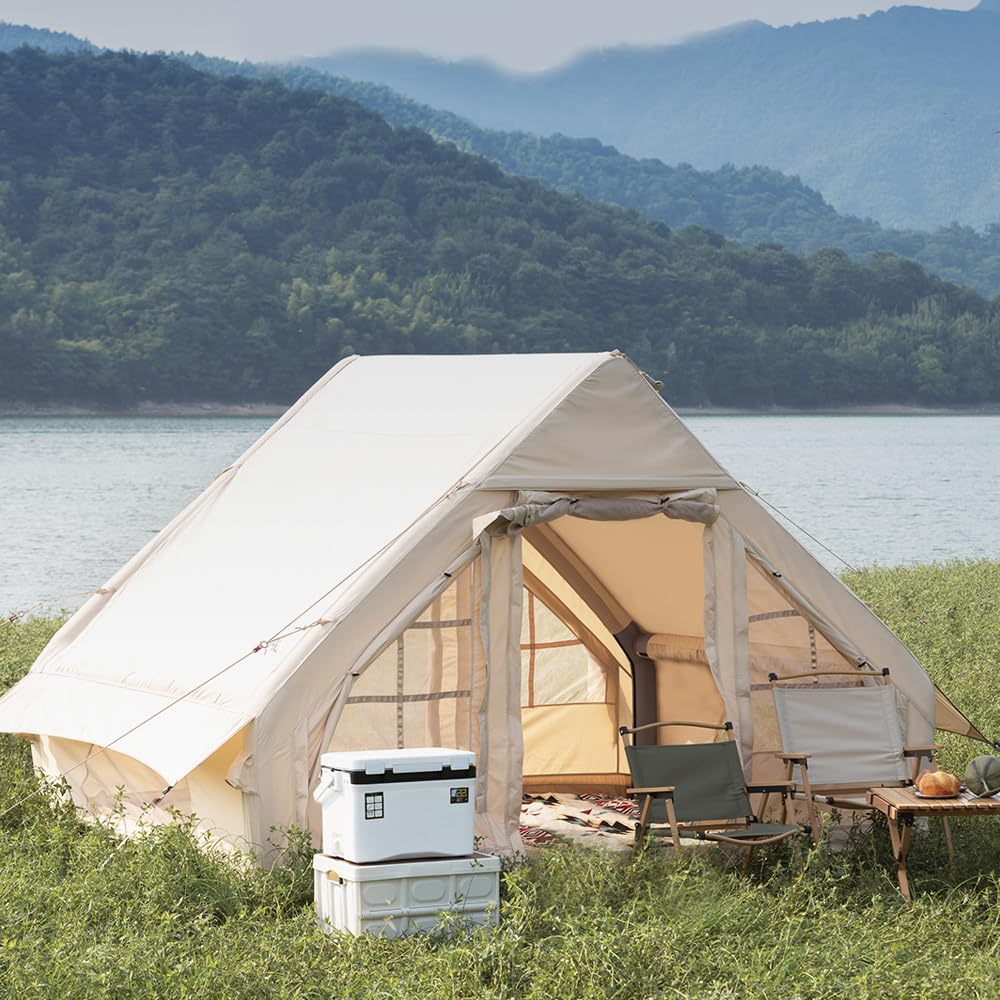 JOMAILIEEL Inflatable Tent 4-6 Person Waterproof Family Tent, Easy to Set Up Inflatable Tent with Storage Bag, Air Pump Camping Tent for Outdoor, Camping, Hiking