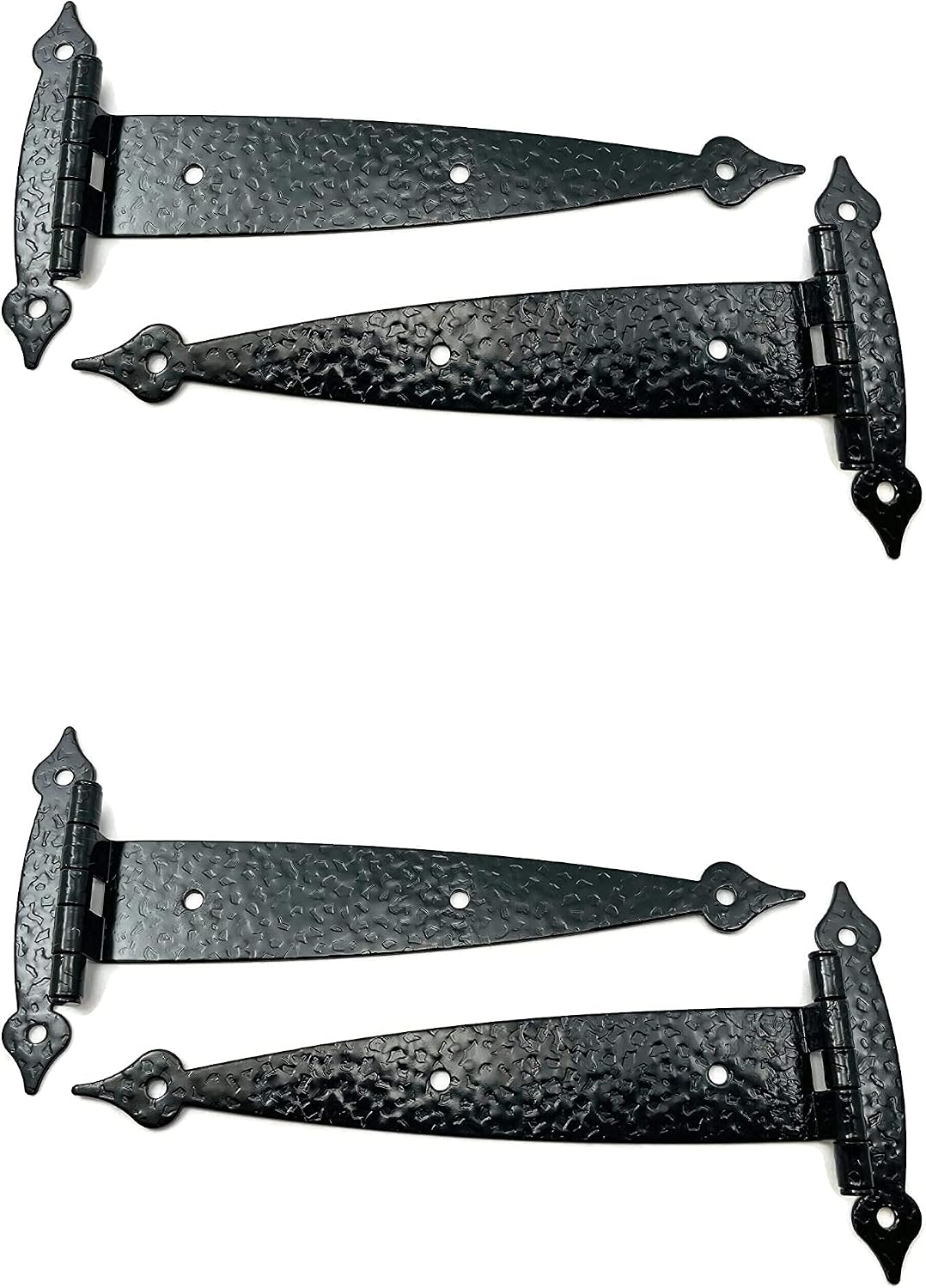 Black Colonial Flush Surface Mount Strap Hinge With Black Screws image 4