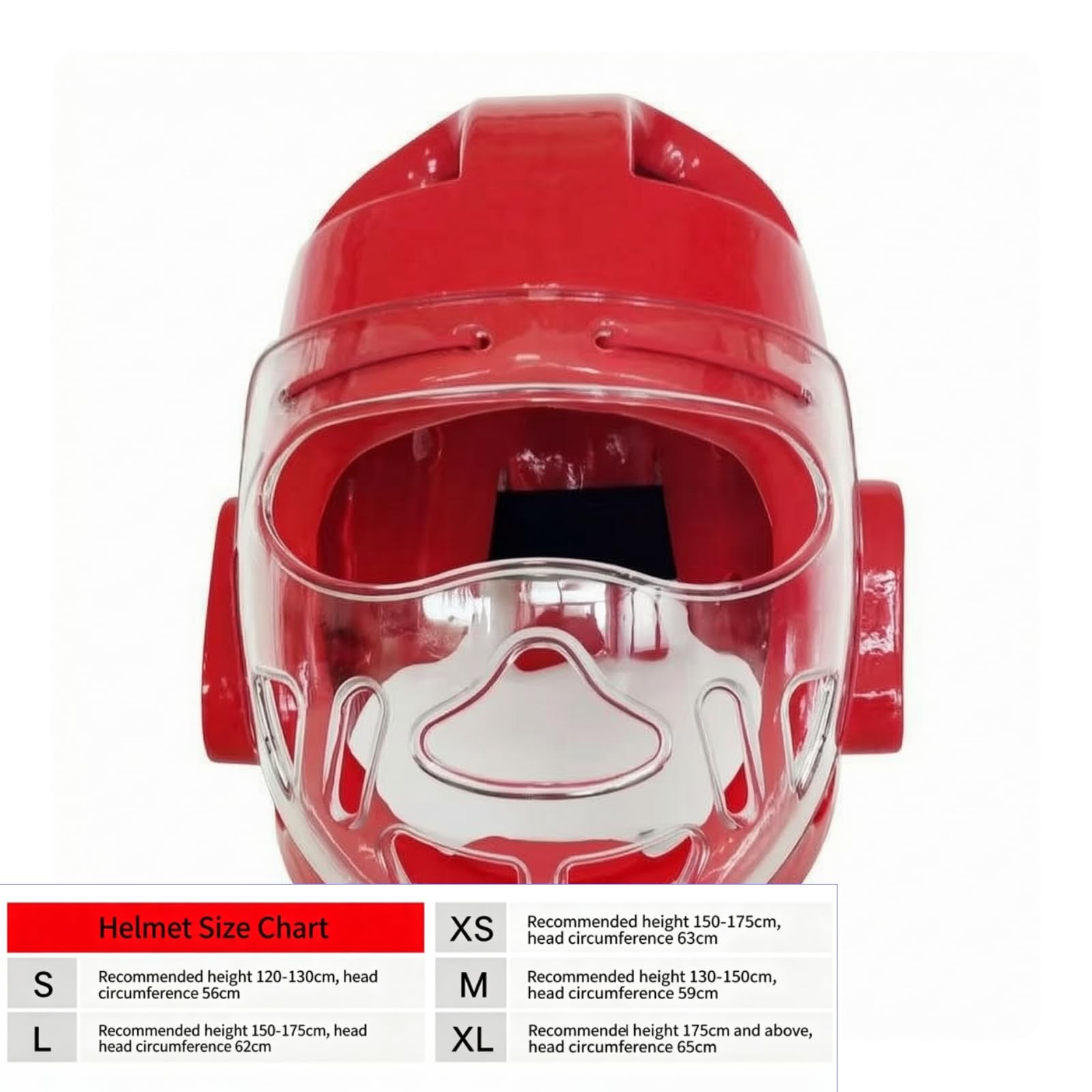 KESOTO Facial Sparring Ligero | Transpirable, Casco con Procción Orejas, Ventilado, Máscara Facial, Rojo, XL