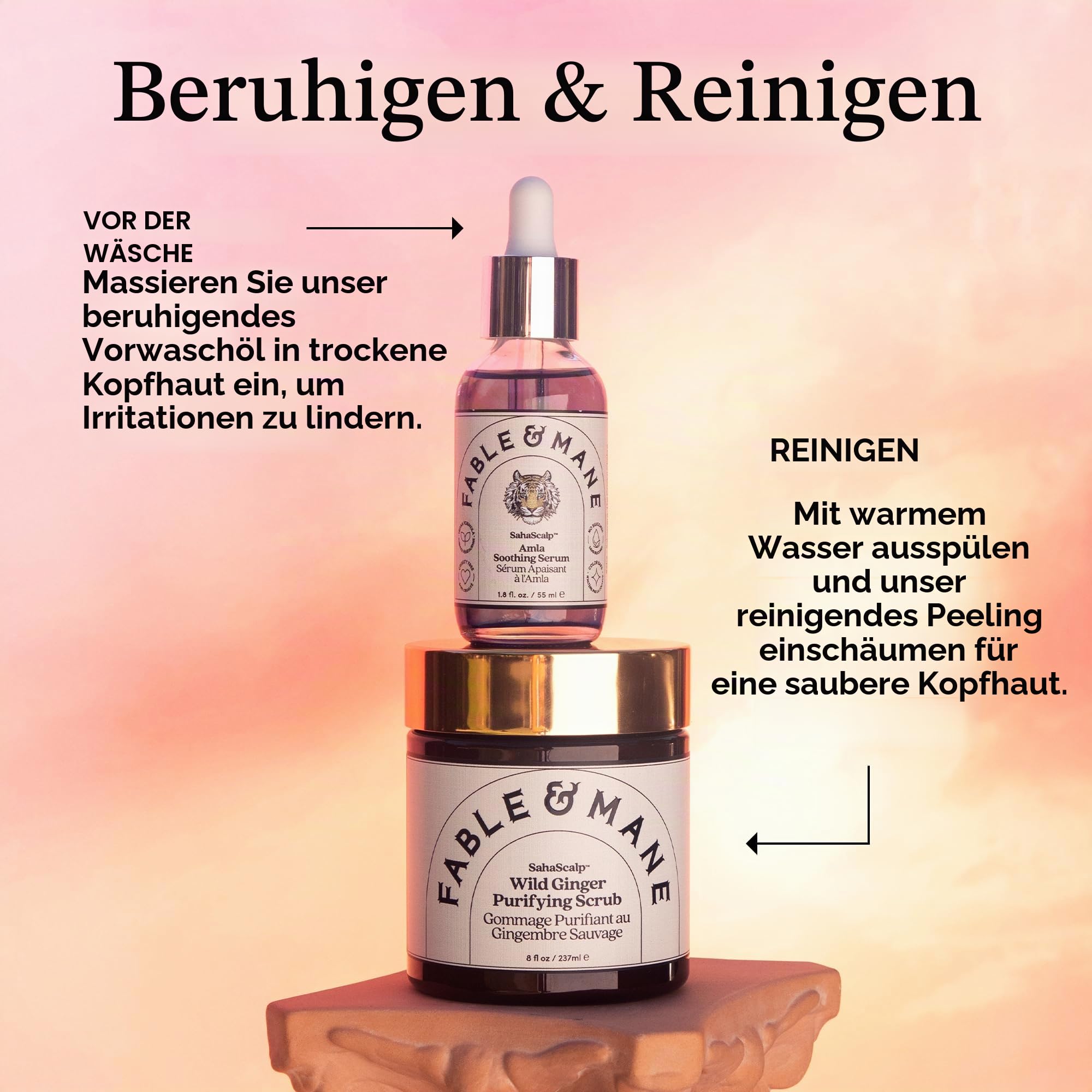 Fable & Mane Amla Beruhigendes Serum mit Rosmarinöl reinigt und gleicht Irritationen aus. Detox-Behandlung für trockene, juckende oder empfindliche Kopfhaut