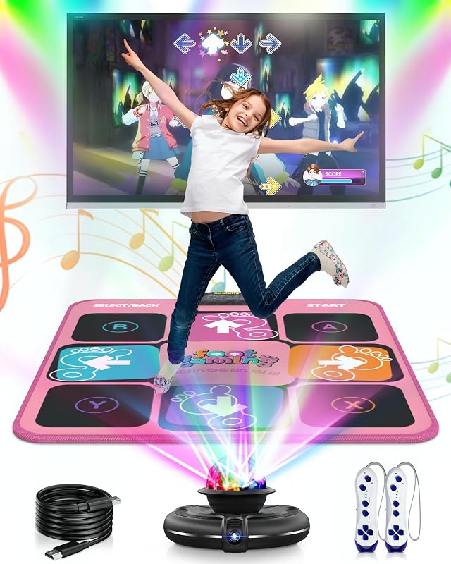 Acelufly Vezeték Nélküli Tánc Szőnyeg HD Kamerával - Elektronikus Táncpad TV-hez Gyerekeknek 4-11 Éves Korig - Családi Parti és Születésnapi