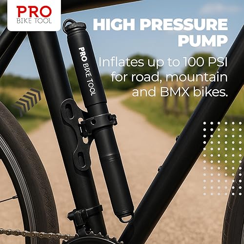 Miniatura 2 de Pro Bike Tool Mini Bike Pump - Compact and Portable Bicycle Tire Pump for Fast Inflation - Compatible with Presta and Schrader Valves - Lightweight