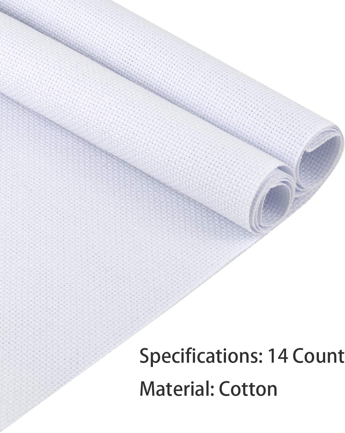 Pllieay 2 Pieces 14 Count Big Size White Aida Cross Stitch Fabric, Classic Reserve Aida Cloth, 19.6 x 21.6 Inch - Image 3