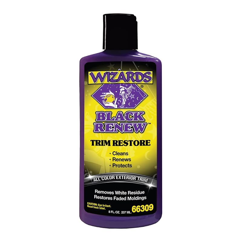 Wizards Black Renew restaurador de acabamento para plásticos e borrachas automotivos, todas as cores, creme concentrado 240 mL