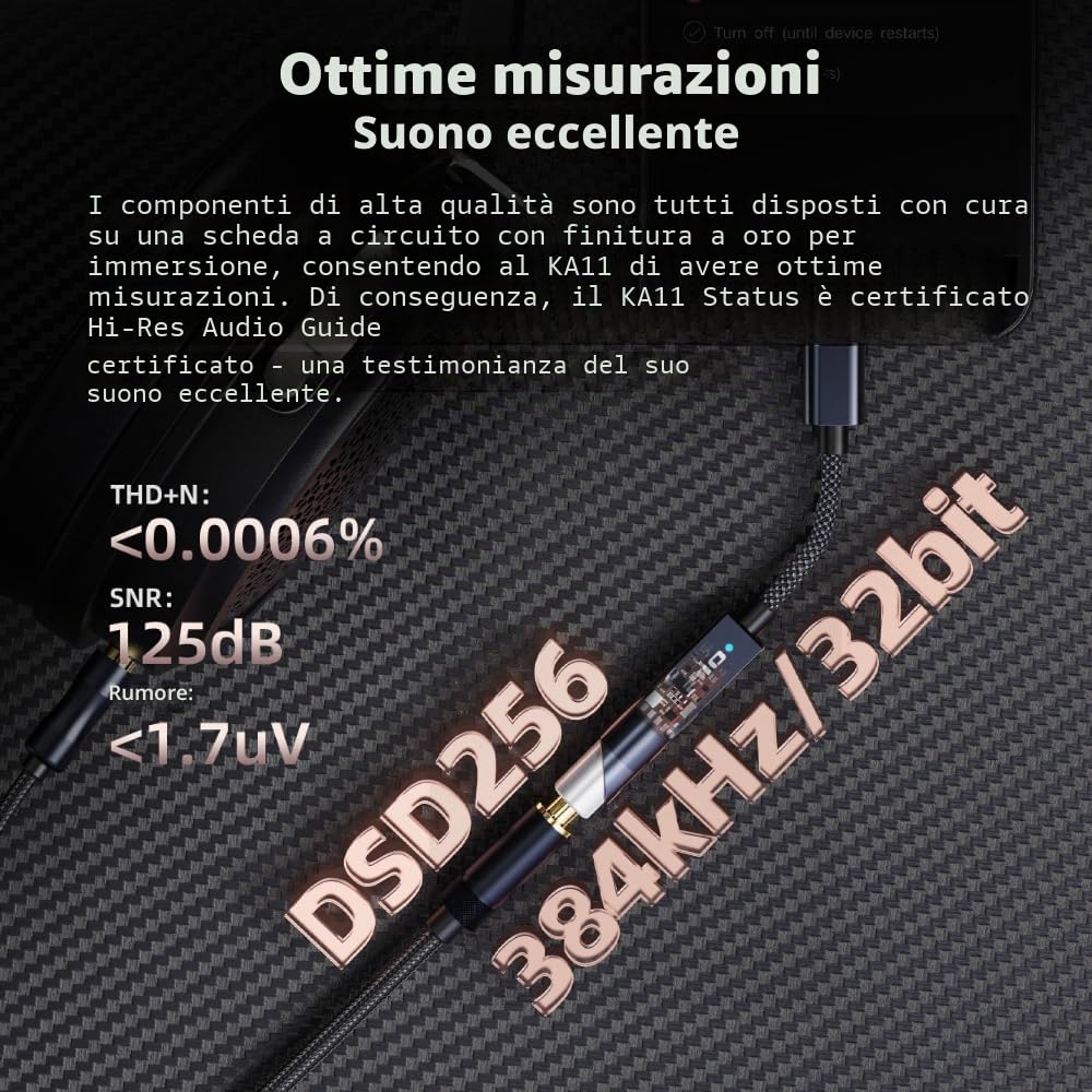 FiiO KA11 USB-C DAC e Amp Dongle Nero
