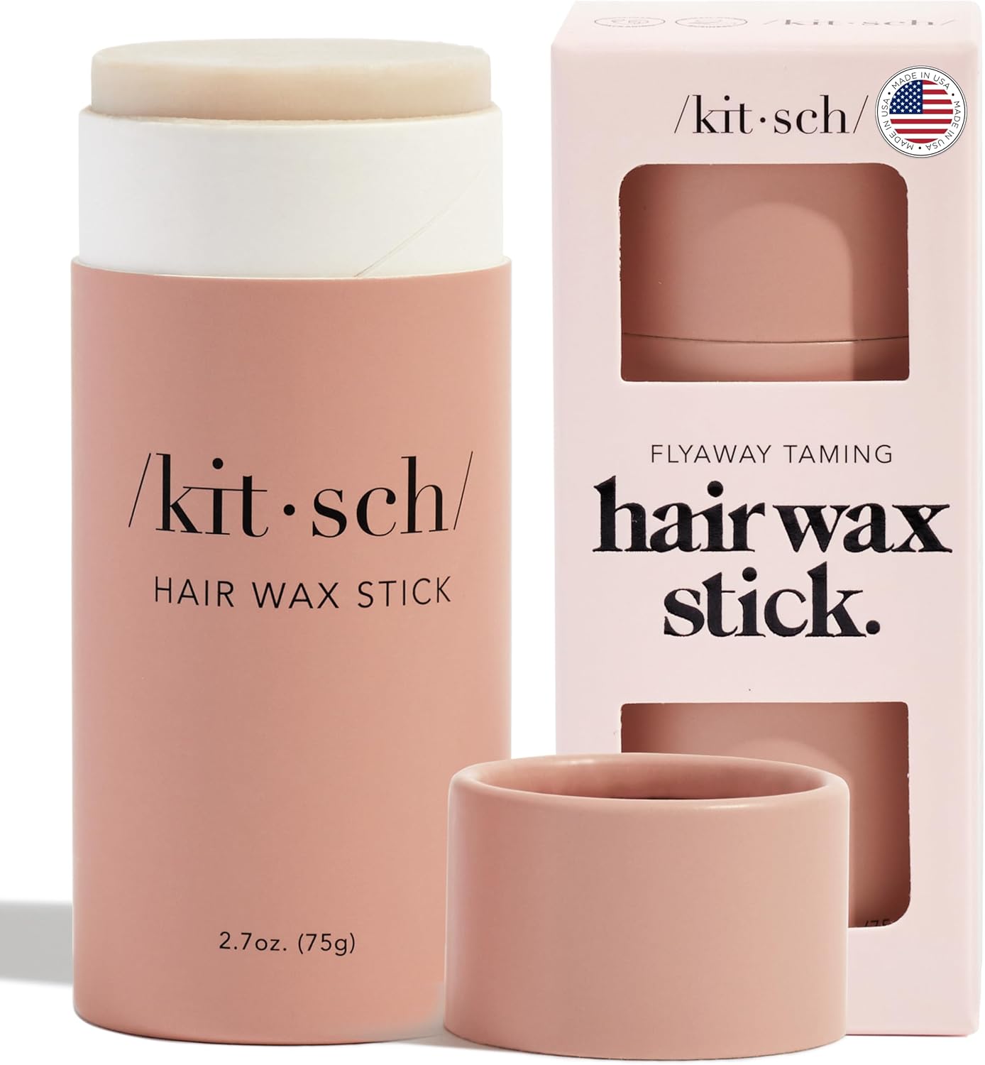 Kitsch Hair Wax Stick for Women & Men – Hair Slick Back Stick, Anti-Frizz and Fly Away Hair Tamer, No Residue Hair Finishing Stick for Flyaways, All Day Hold Styling Product for Smoothing Hair Strands