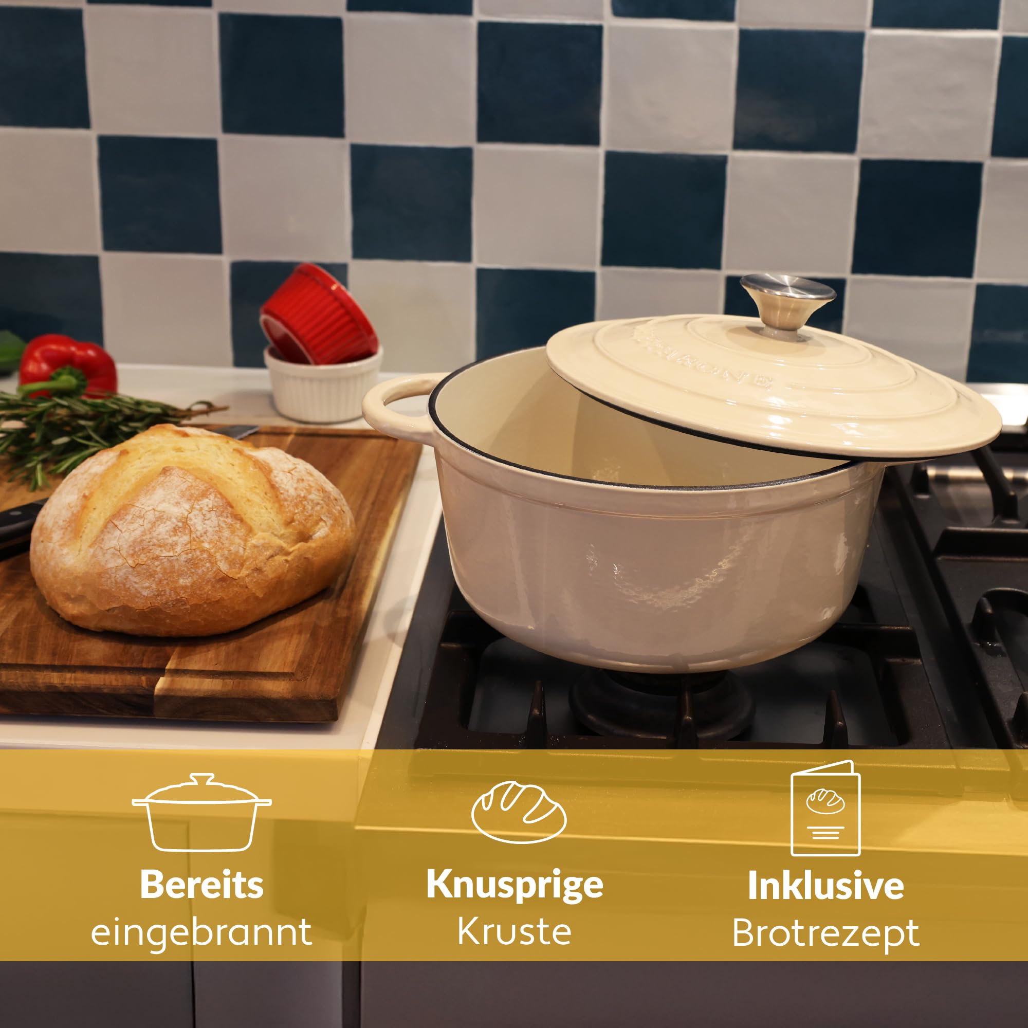 Chefarone Gusseisen Topf 26 cm 4 4,7 L – Bild 3