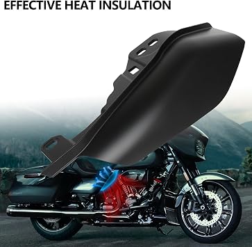 Motorcycle Mid Frame Air Deflectors Heat Shields Kits Fit for Harley Davidson Touring Street Glide Road Glide Electra Glide Road King Ultra Limited Tri Glide CVO 2009-2024 Matte Black