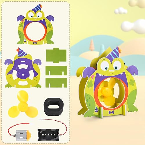 Miniatura 5 de YSSHUI Juego de 8 proyectos STEM para niños, kit robótico de motor de CC para niños de 8 a 12 años, juego de construcción de circuitos de