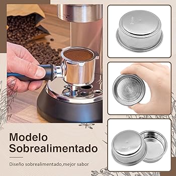 Scettar 3 Piezas 51mm 2 Tazas Filtro de Café de Acero Inoxidable Filtros Cafetera Especial Espresso Compatibles con Cafeteras Cecotec Ufesa Breville (Presurizado)3