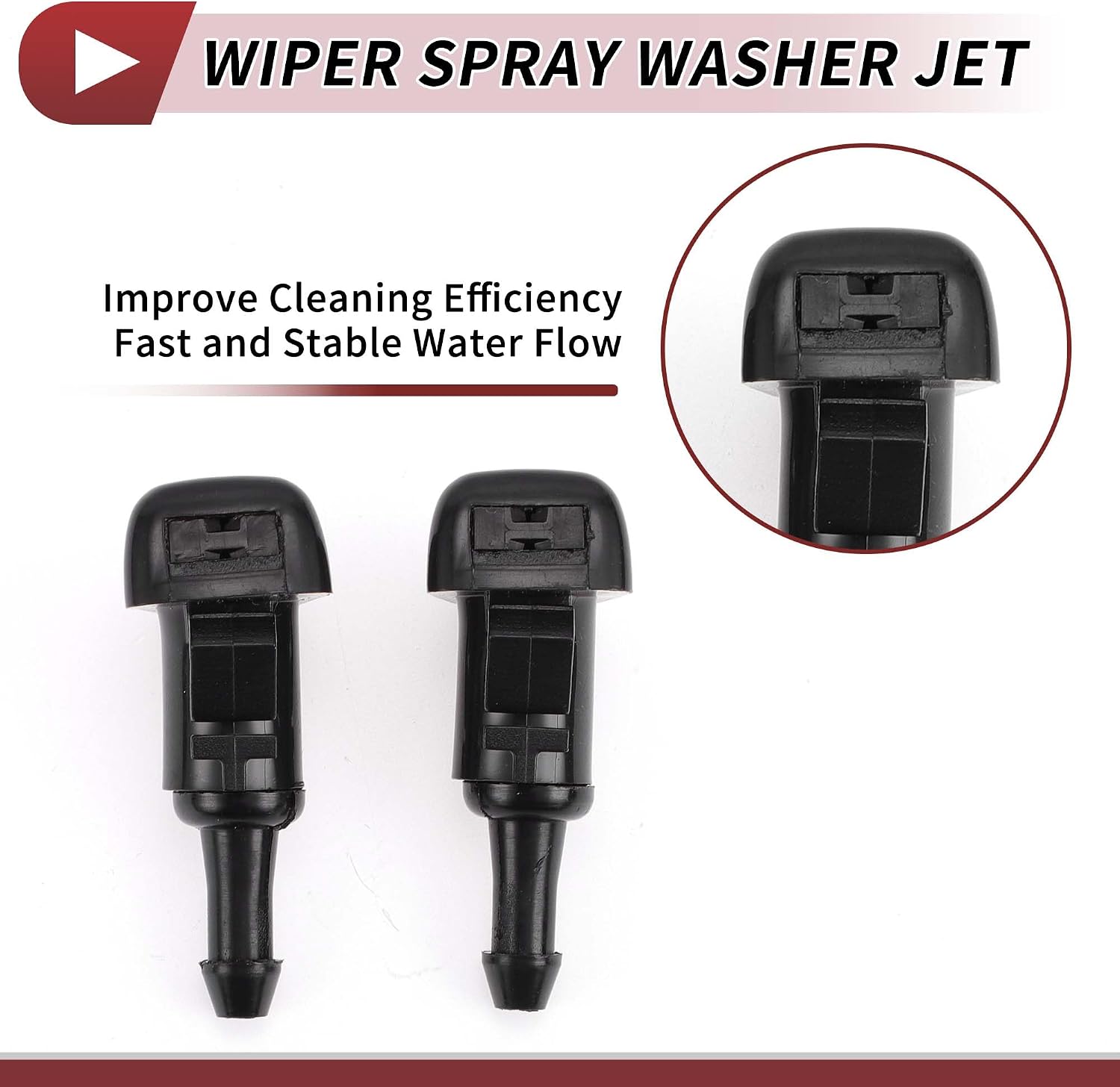 2pcs Windshield Washer Nozzle for Chevrolet Silverado 1500 2014-2019 for Chevrolet Suburban 2015-2020 Front Windshield Spray Nozzles Wiper Spray Washer Jet No.23181646 Black