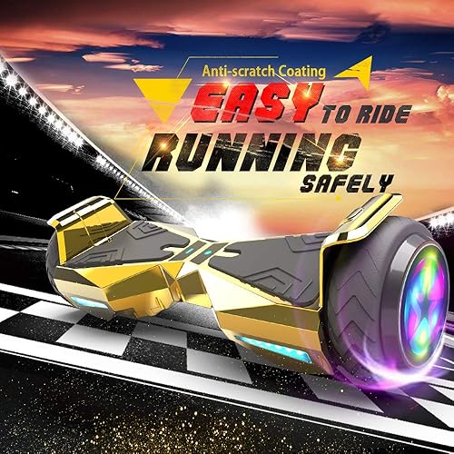 Miniatura 4 de Aeropatineta eléctrica de 6 millas de alcance máximo para niños con ruedas intermitentes, motores duales de 200 W con neumático todo terreno de 6.5