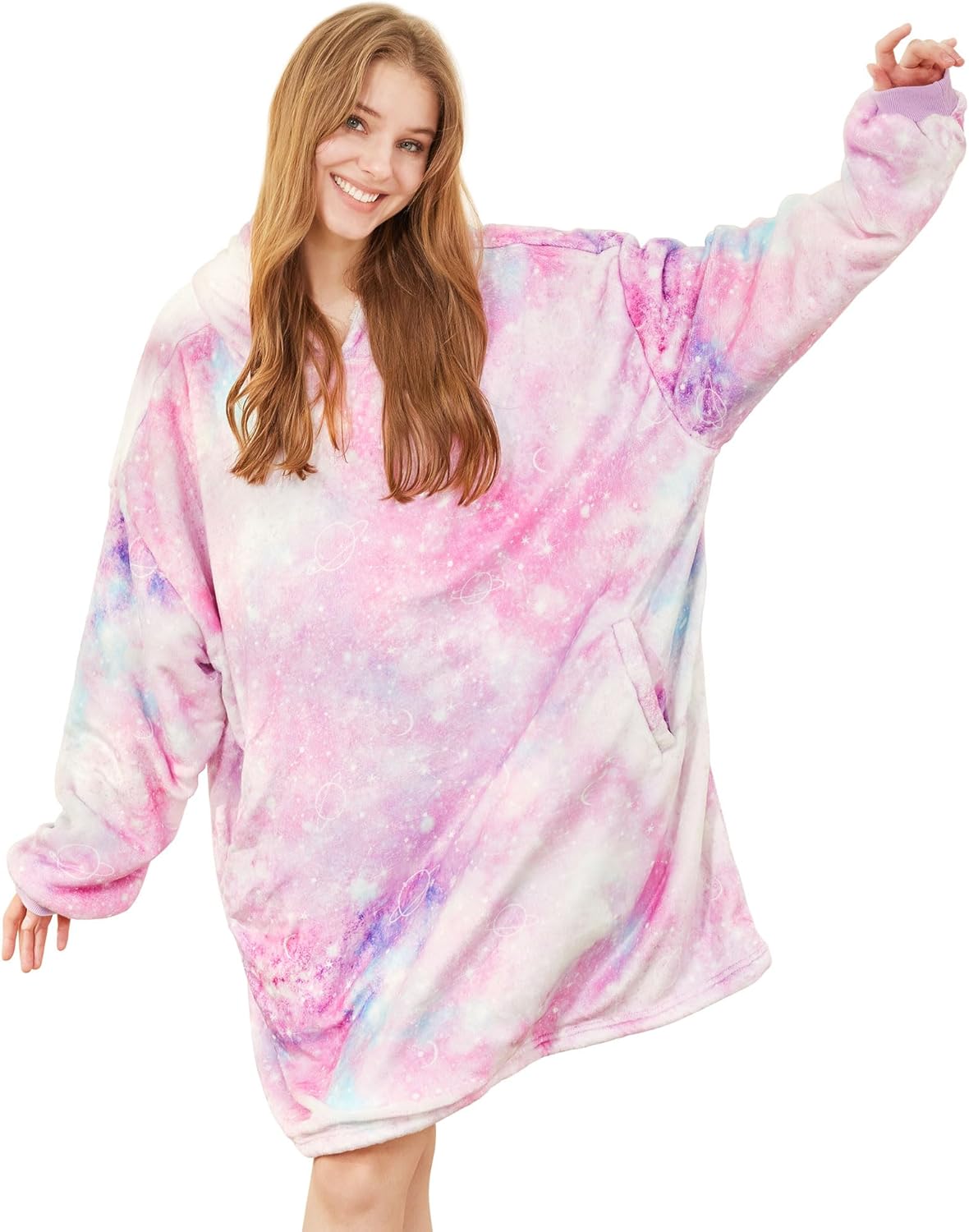 Product image of Felicigeely Blanket Hoodie Wearable Blanket Sweatshirt Oversized Hooded Blanket Sweater Gift for Women