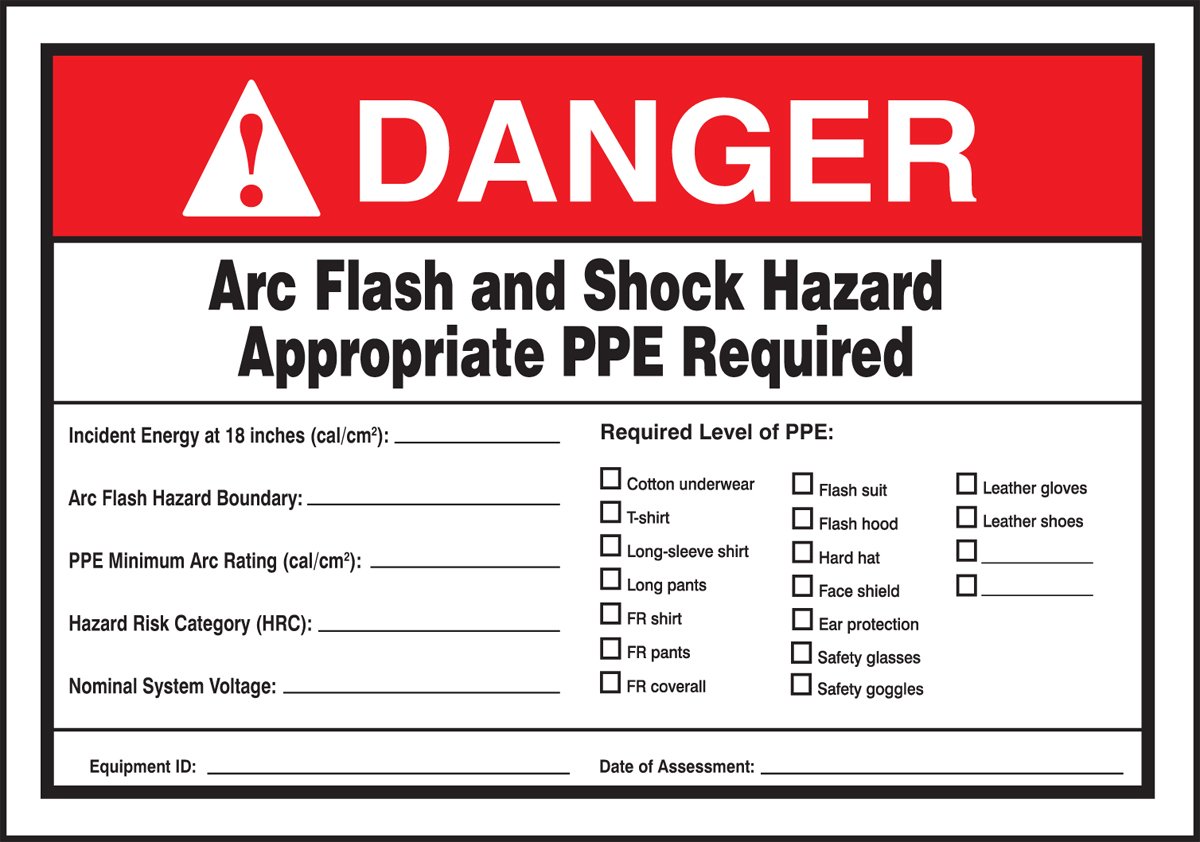 Hazard Stickers ANSI Danger Arc Flash Safety Label: Arc Flash And Shock ...