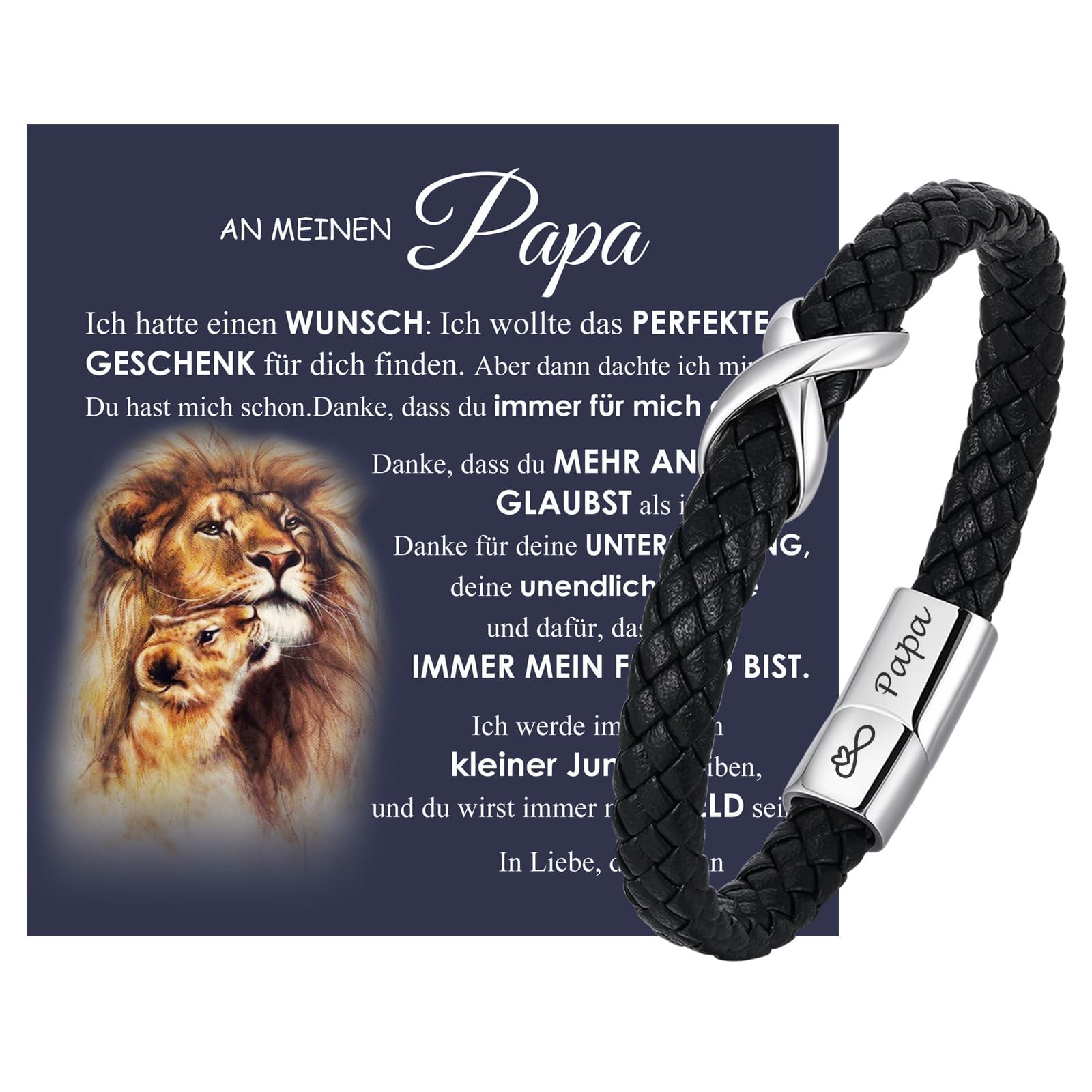XUANPAI Vatertagsgeschenk Papa Männer Armbänder Geschenk - V