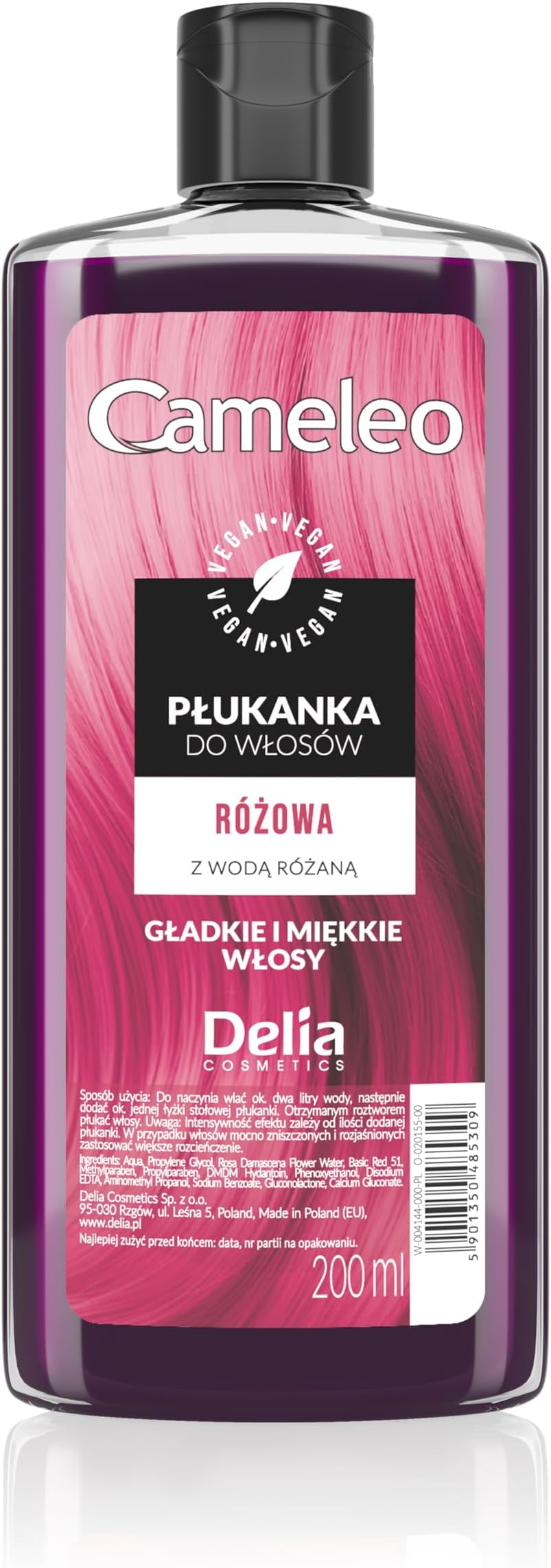 Pink Hair Toner with Rose Water, NO Yellow Shades, Tones, Semi Permanent Hair Dye - Blonde, Grey Hair - Colour & Care - Paraben Free | 200ml