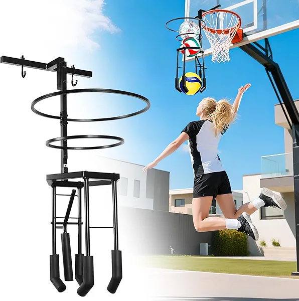 Automatic Volleyball Training Equipment Aid, Heavy Duty Volleyball Spike Serve Trainer for 3-Ball Training, Height Adjustable Volleyball Rebounder Practice Setter Training Equipment(No Ball)