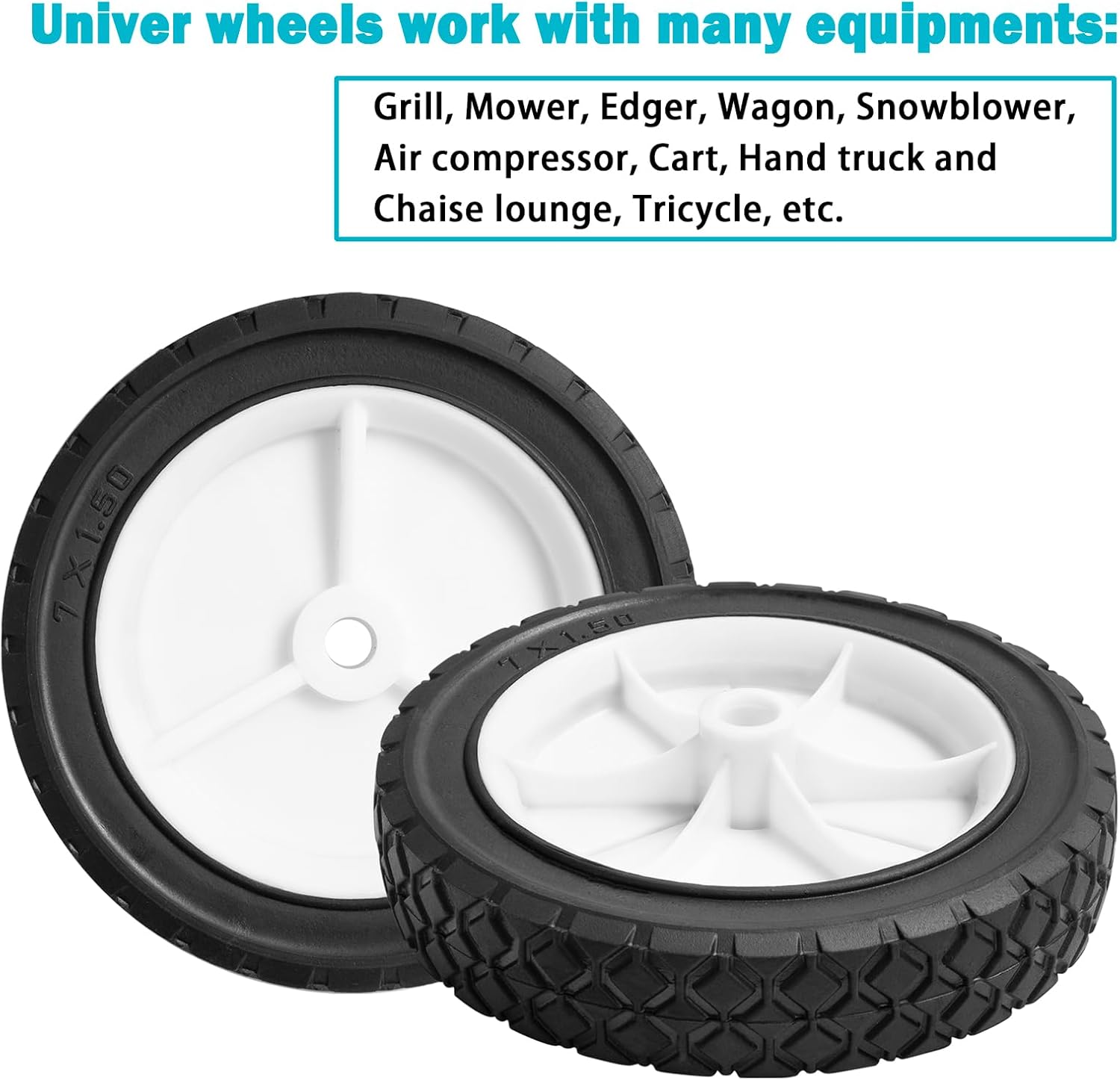 9611 Replaces Hand Trucks Wheel Lawnmower Grill Wheel 9611 Oregon 72-107 7-inch Set of 2