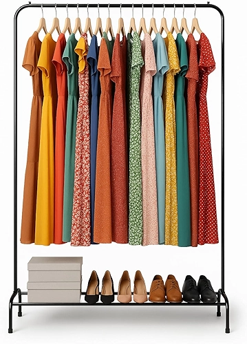 Arara Alta para Roupas Longas Vestidos com Sapateira 190cm de altura por 125cm de largura 100% Aço Resistente