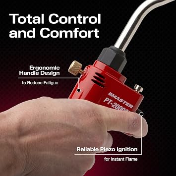 Master Appliance PT-2000Si Optimized High Intensity Adjustable Flame, Trigger Start, Heavy Duty Blow Torch Head, Compatible with Propane or Mapp Gas