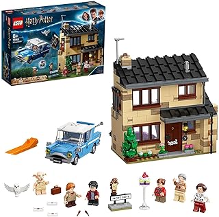 LEGO 75968 Harry Potter Ligusterweg 4, Spielzeug-Haus mit Ford Anglia sowie Minifiguren von Dobby und Familie Dursley