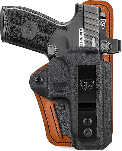 Masada - Funda delgada con almohadilla de espuma cómoda, IWB Kydex y funda híbrida de cuero para pistola IWI Masada Slim de 0.354 in en el interior