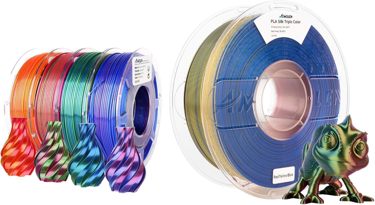 AMOLEN 3D Printer Filament Bundle, PLA Filament 1.75mm