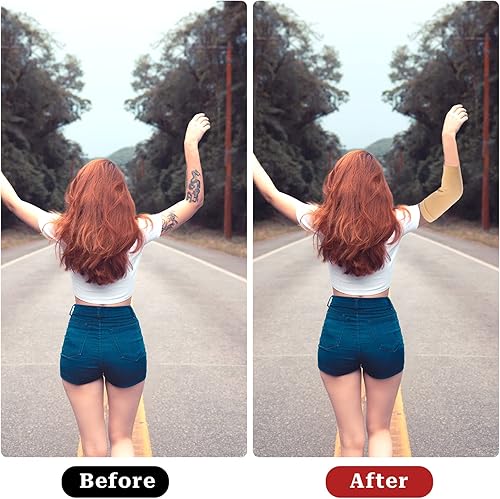 Miniatura 4 de Mozeat Lens 2 pares de fundas de tatuaje para mujeres, cubierta de tatuajes, antebrazo, manga para brazos, para mujeres y hombres (nudo, 7.9 x 3.9