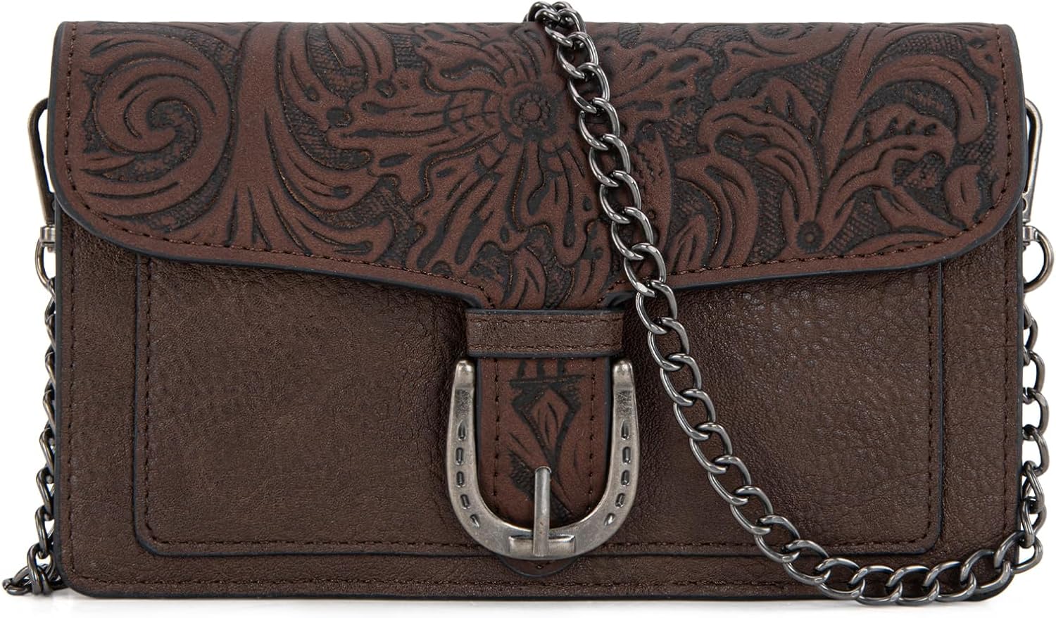 Montana West Small Crossbody Purse with Chain Strap Western Designer Clutch and Handbags for Women