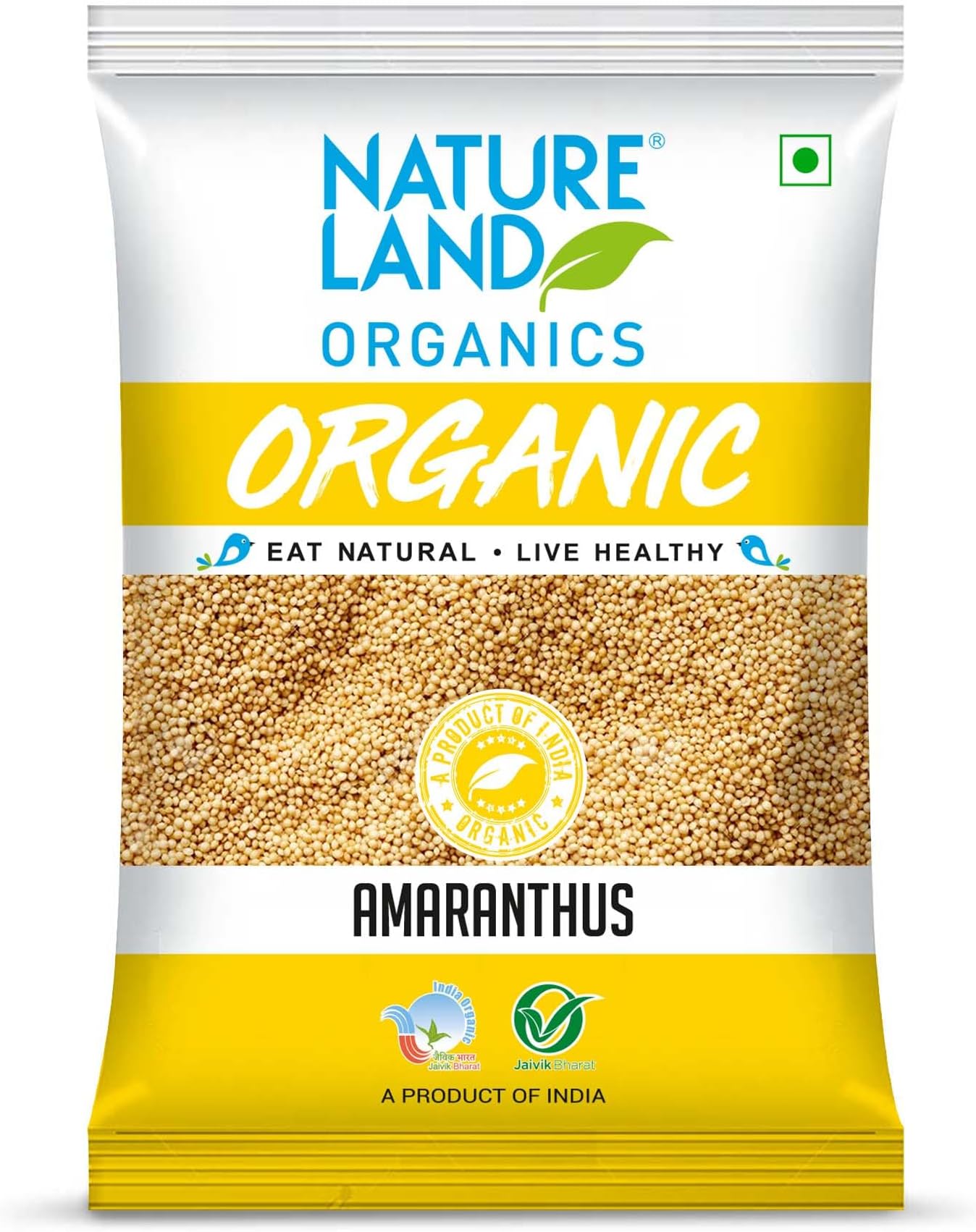 Natureland Organics Amaranth/Rajgira Sabut 500 Gm - Gluten Free