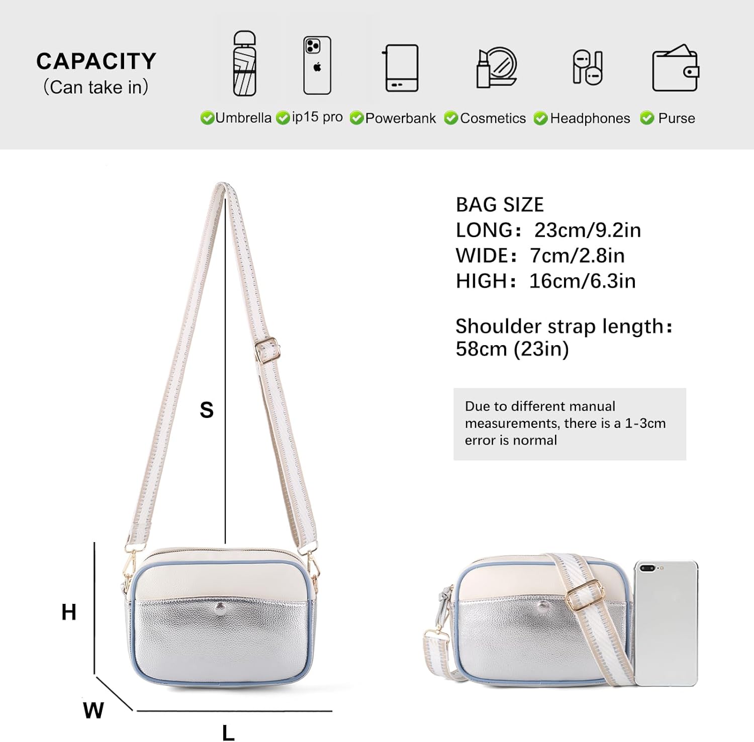 Mini Crossbody Bags for Women Trendy Vegan Leather Purses Small Shoulder Handbags with Adjustable Wide Strap