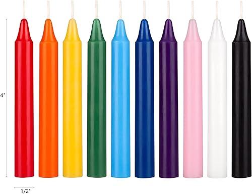 Miniatura 5 de Mega Candles 100 velas cónicas de colores surtidos sin perfume, de 5 pulgadas de alto x 12 pulgadas de diámetro, ideal para lanzar campanillas,