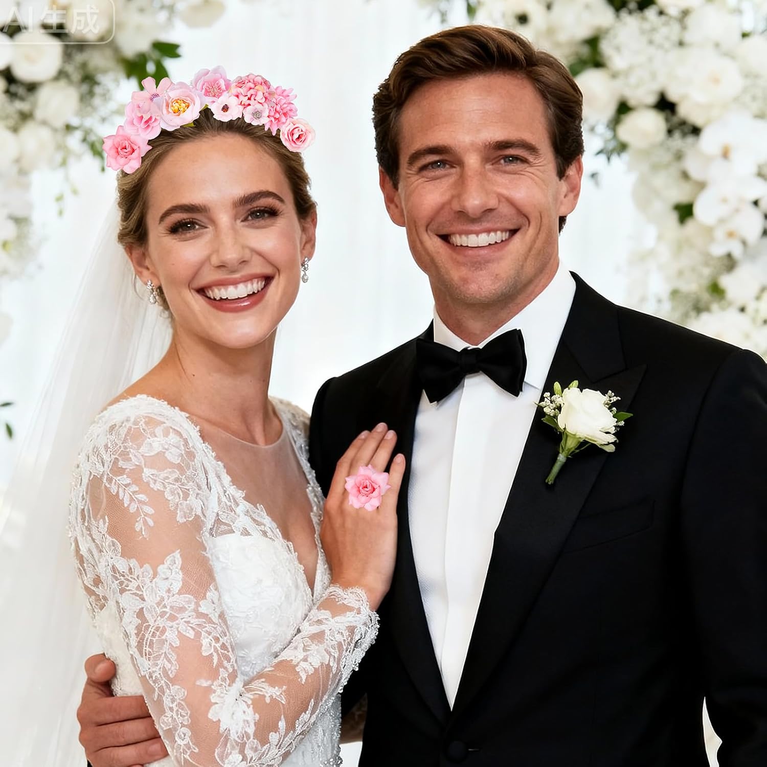 Faux Flower Heads Small Artificial Flowers for Crafts Mini Silk Fabric Floral Heads Fake Rose Daisy Peony for Garland Wedding Party Wreath Graduation DIY Party Home Decor(48 Pcs, Pink) - Image 4