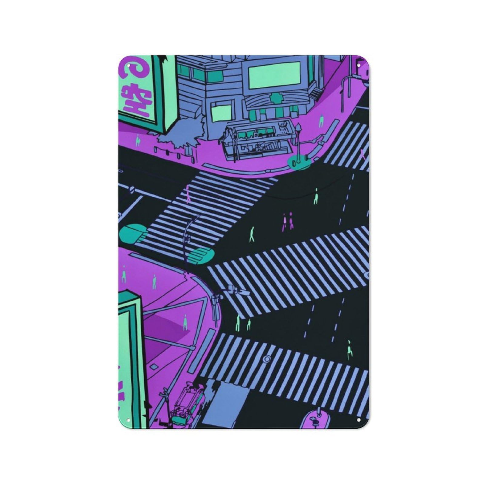 Junmoney Vaporwave Aesthetic Tin Wall Plaque 30X20cm With For Studio Or Craft Room, For Cooler-Season Styling In Studio And Craft Room